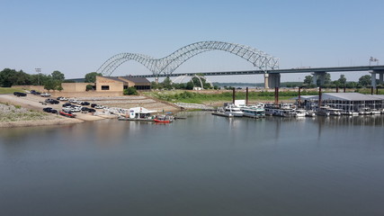 Fototapeta premium Port of Memphis, Tennessee at the Mississippi
