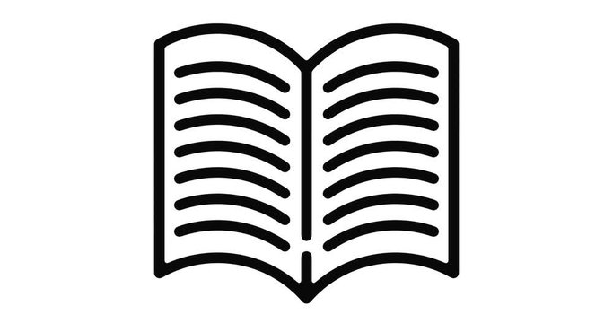 Reading line icon motion graphic animation with alpha channel.