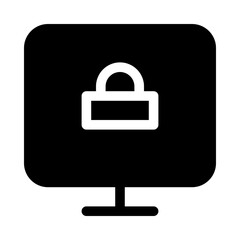 Display Lock Security Protect Protection Secure vector icon