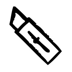 Cutter Knife Stationary Office Desk vector icon