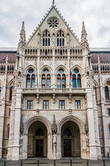 Fototapeta na wymiar Facade of parliament building in Budapest city,Hungary