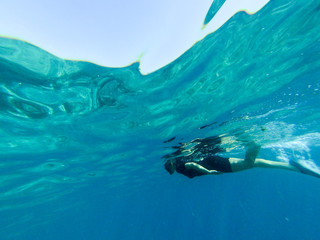 Snorkeling underwater