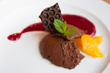 chocolate cake ice cream dessert