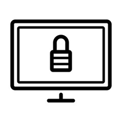 Display Locked Internet Web Technology Computer vector icon