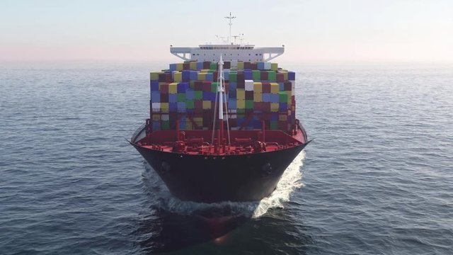 Transport ship on the ocean