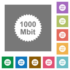 1000 mbit guarantee sticker square flat icons
