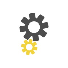 Settings icon with additional gears icon, vector illustration.