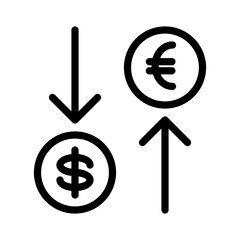 Currency Exchange Dollar Euro Money Bank vector icon