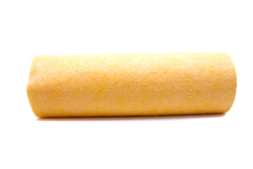 Orange disposable towel on white isolated background