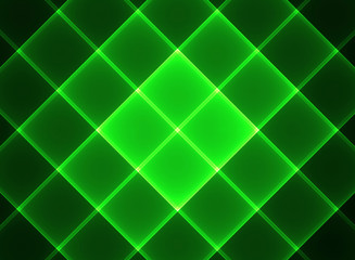 Fototapeta na wymiar Techno-background. Green squares on a black background