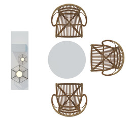 chair rattan  top view 