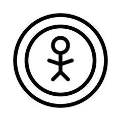 Contactless Isolated Friendless vector icon