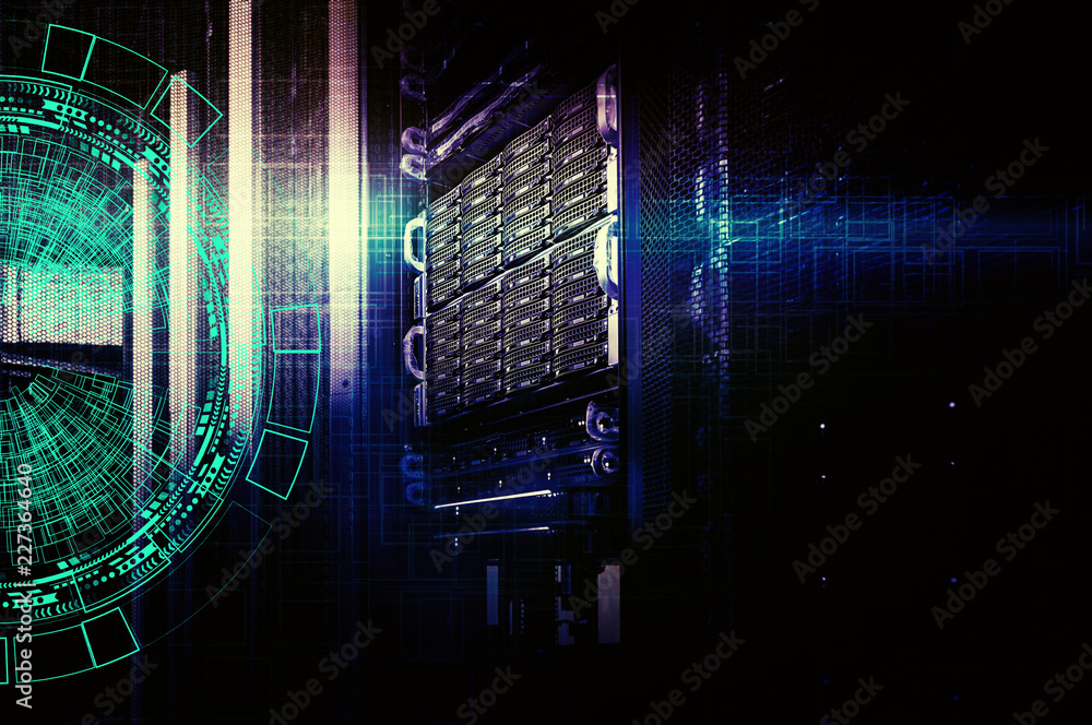 Poster background abstract technology communication concept. concept of disk storage data center.