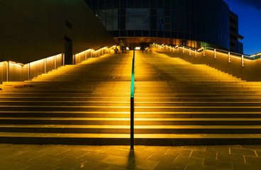 stage business buildings illuminated Letnitsa leading up