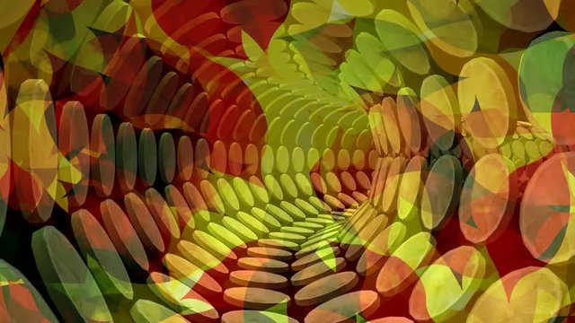 Abstract spiral tunnel and autumn leaves 4k