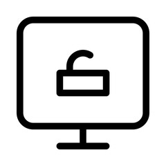 Obraz premium Display Unlock Security Protect Protection Secure vector icon