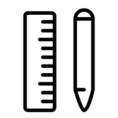 Draw Pencil Riler Architecture Architect vector icon