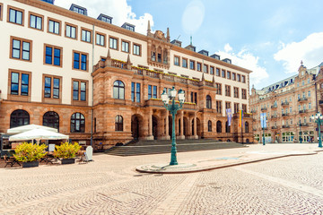 Town Hall in Wiesbaden - obrazy, fototapety, plakaty