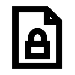Document File Locked Gui Web vector icon