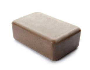 Soap bar on white background. Personal hygiene