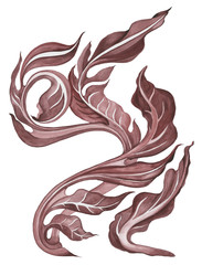 Obraz premium Abstract Flower. Hand Drawn Floral Pattern. Watercolor illustration, modern style