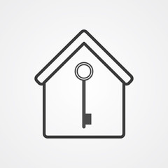 Key and home vector icon sign symbol