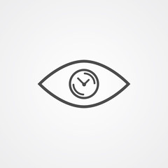 Eye clock vector icon sign symbol