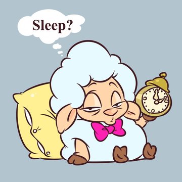 Lamb dream insomnia cartoon illustration animal character