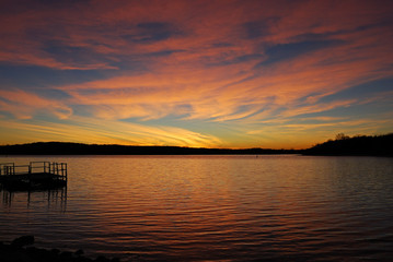 lake at sunset - 227373837
