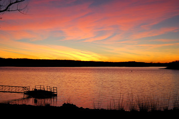 lake at sunset - 227373842