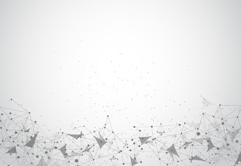 Abstract Polygonal Space Background with Connecting Dots and Lines