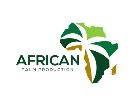 African map and palm logo Design inspiration