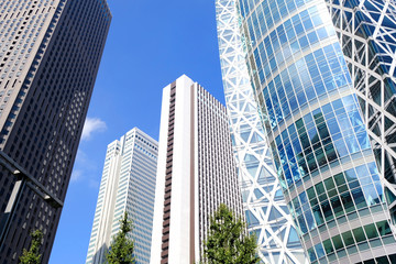 快晴の新宿オフィスビル群