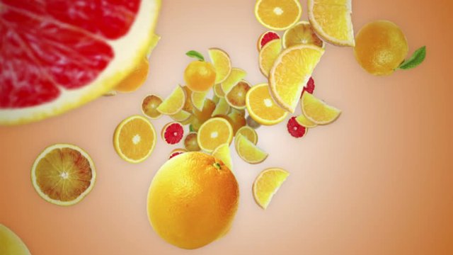 Falling ORANGES Background, Loop,Animation, Rendering, with Alpha Channel, 4k
