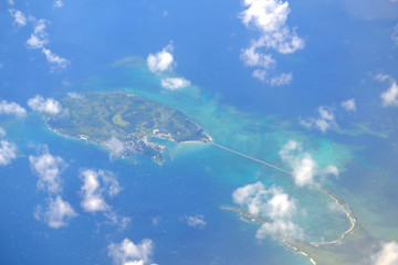 飛行機から見える石垣島