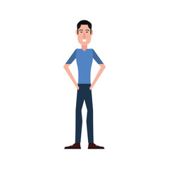man character  standing on white background