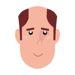 man face character on white background