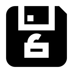 Floppy Unlock Protect Protection Secure vector icon