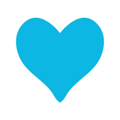blue love heart on white background