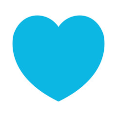 blue love heart on white background