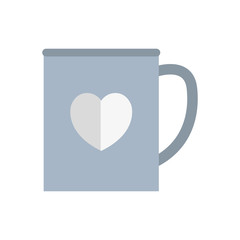coffee cup love heart on white background
