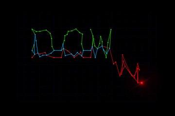 Illustration idea for The Dow plummeting in the stock market.