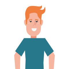 man portrait character on white background