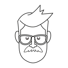 man face outline on white background