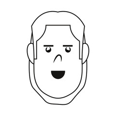 man face outline on white background