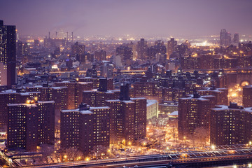 Snow covered Lower East Side Manhattan