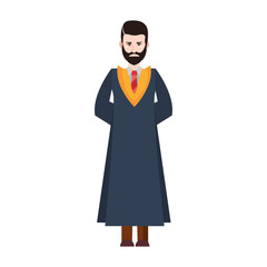 Obraz na płótnie Canvas graduate man college wearing robe