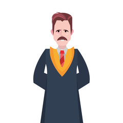 graduate man portrait on white background