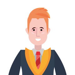 graduate man portrait on white background