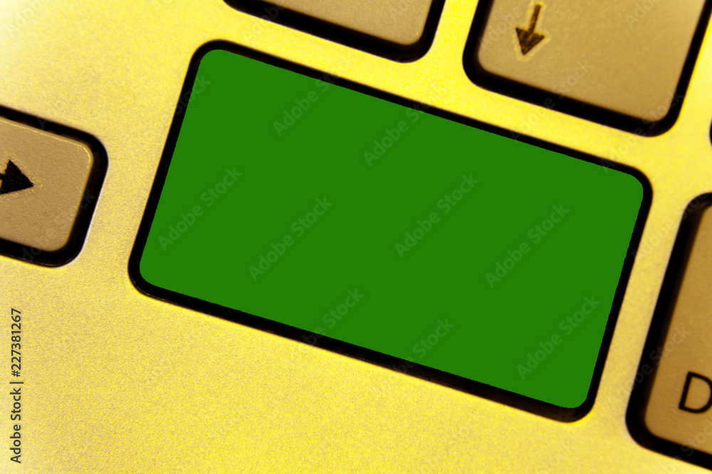 Leinwandbilder Design business concept Empty copy space modern abstract background. Keyboard green key Intention create computer computing reflection document